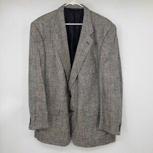 Burberry Saks Fifth Avenue 100% Pure‎ Silk Houndstooth Blazer Suit Jacket